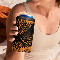 New Zealand Rugby Pacific Personalised 4 in 1 Can Cooler Tumbler All Gold Maori Pasifika Fern Pattern