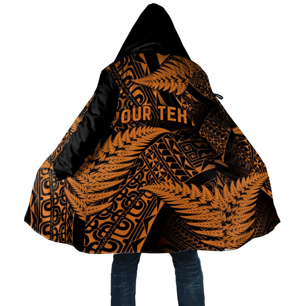 New Zealand Rugby Pacific Personalised Cloak All Gold Maori Pasifika Fern Pattern - Polynesian Pride