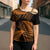 New Zealand Rugby Pacific Personalised Cross Shoulder Shirt All Gold Maori Pasifika Fern Pattern - Polynesian Pride