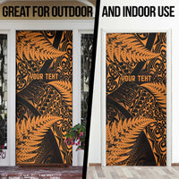 New Zealand Rugby Pacific Personalised Door Cover All Gold Maori Pasifika Fern Pattern - Polynesian Pride