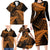 New Zealand Rugby Pacific Personalised Family Matching Long Sleeve Bodycon Dress and Hawaiian Shirt All Gold Maori Pasifika Fern Pattern