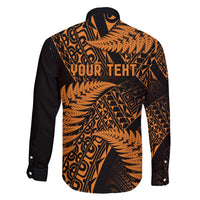 New Zealand Rugby Pacific Personalised Family Matching Off Shoulder Maxi Dress and Hawaiian Shirt All Gold Maori Pasifika Fern Pattern