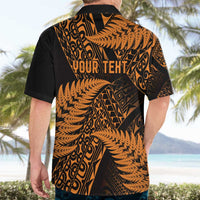 New Zealand Rugby Pacific Personalised Hawaiian Shirt All Gold Maori Pasifika Fern Pattern