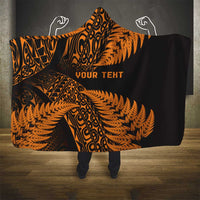 New Zealand Rugby Pacific Personalised Hooded Blanket All Gold Maori Pasifika Fern Pattern