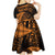 New Zealand Rugby Pacific Personalised Kid Short Sleeve Dress All Gold Maori Pasifika Fern Pattern