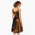 New Zealand Rugby Pacific Personalised Midi Dress All Gold Maori Pasifika Fern Pattern - Polynesian Pride