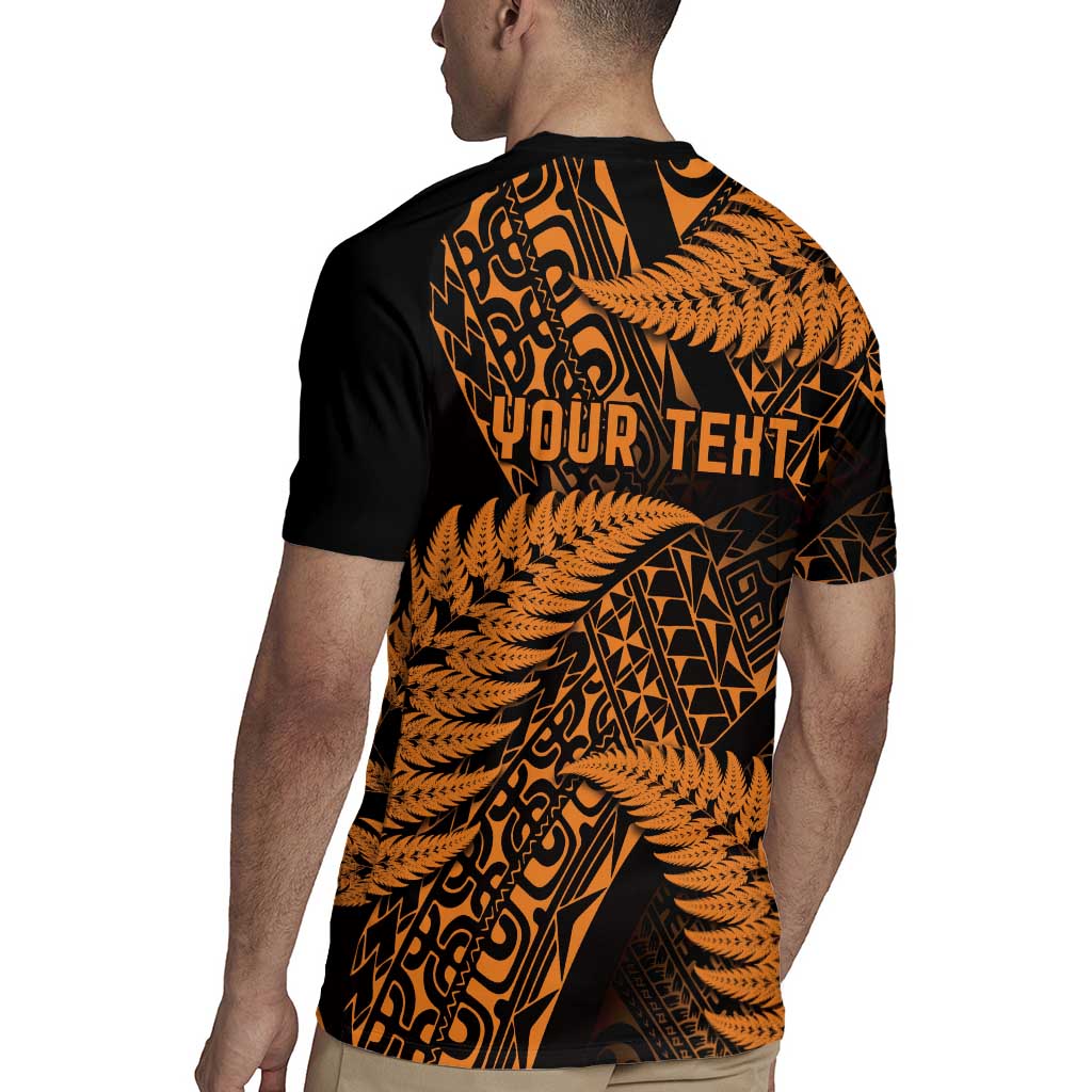 New Zealand Rugby Pacific Personalised Rugby Jersey All Gold Maori Pasifika Fern Pattern