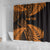 New Zealand Rugby Pacific Personalised Shower Curtain All Gold Maori Pasifika Fern Pattern