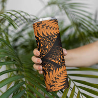 New Zealand Rugby Pacific Personalised Skinny Tumbler All Gold Maori Pasifika Fern Pattern LT9 - Polynesian Pride