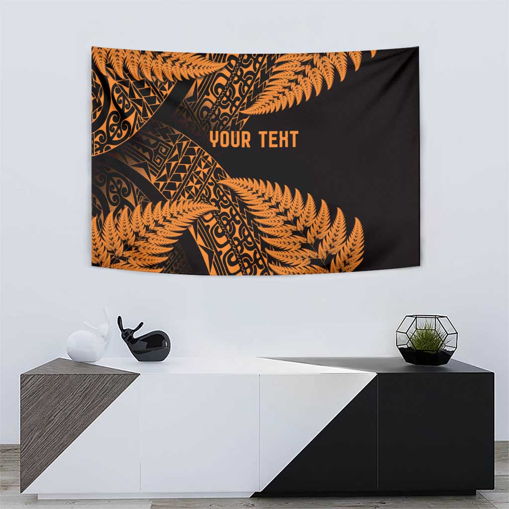 New Zealand Rugby Pacific Personalised Tapestry All Gold Maori Pasifika Fern Pattern