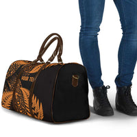 New Zealand Rugby Pacific Personalised Travel Bag All Gold Maori Pasifika Fern Pattern - Polynesian Pride