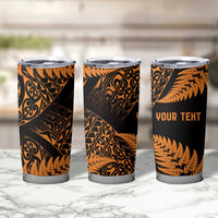 New Zealand Rugby Pacific Personalised Tumbler Cup All Gold Maori Pasifika Fern Pattern