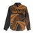 New Zealand Rugby Pacific Personalised Women Casual Shirt All Gold Maori Pasifika Fern Pattern