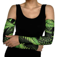 New Zealand Rugby Pacific Personalised Arm Sleeves All Lime Maori Pasifika Fern Pattern - Polynesian Pride