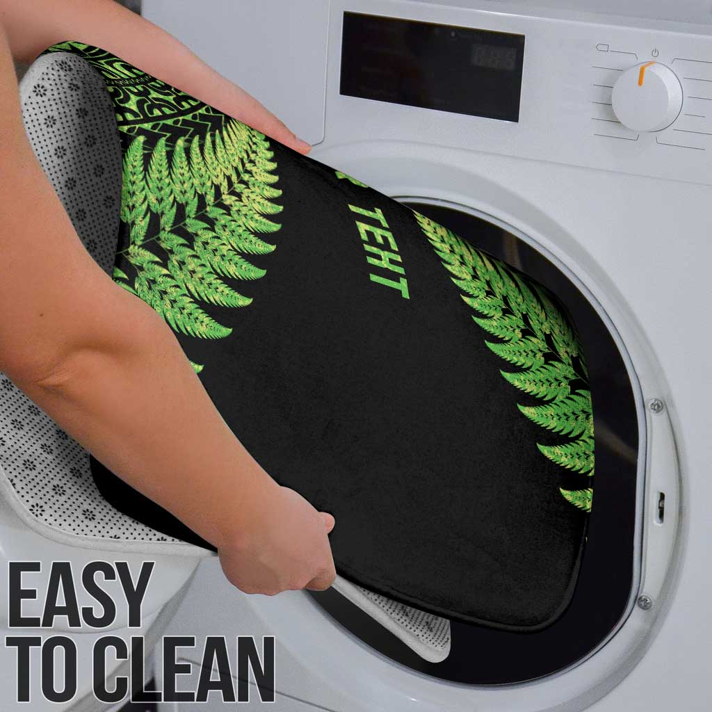 New Zealand Rugby Pacific Personalised Bathroom Set All Lime Maori Pasifika Fern Pattern - Polynesian Pride