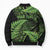 New Zealand Rugby Pacific Personalised Bomber Puffer Jacket All Lime Maori Pasifika Fern Pattern - Polynesian Pride