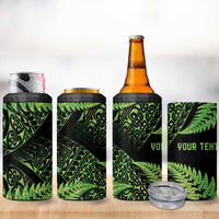 New Zealand Rugby Pacific Personalised 4 in 1 Can Cooler Tumbler All Lime Maori Pasifika Fern Pattern