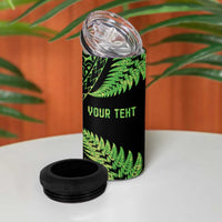 New Zealand Rugby Pacific Personalised 4 in 1 Can Cooler Tumbler All Lime Maori Pasifika Fern Pattern