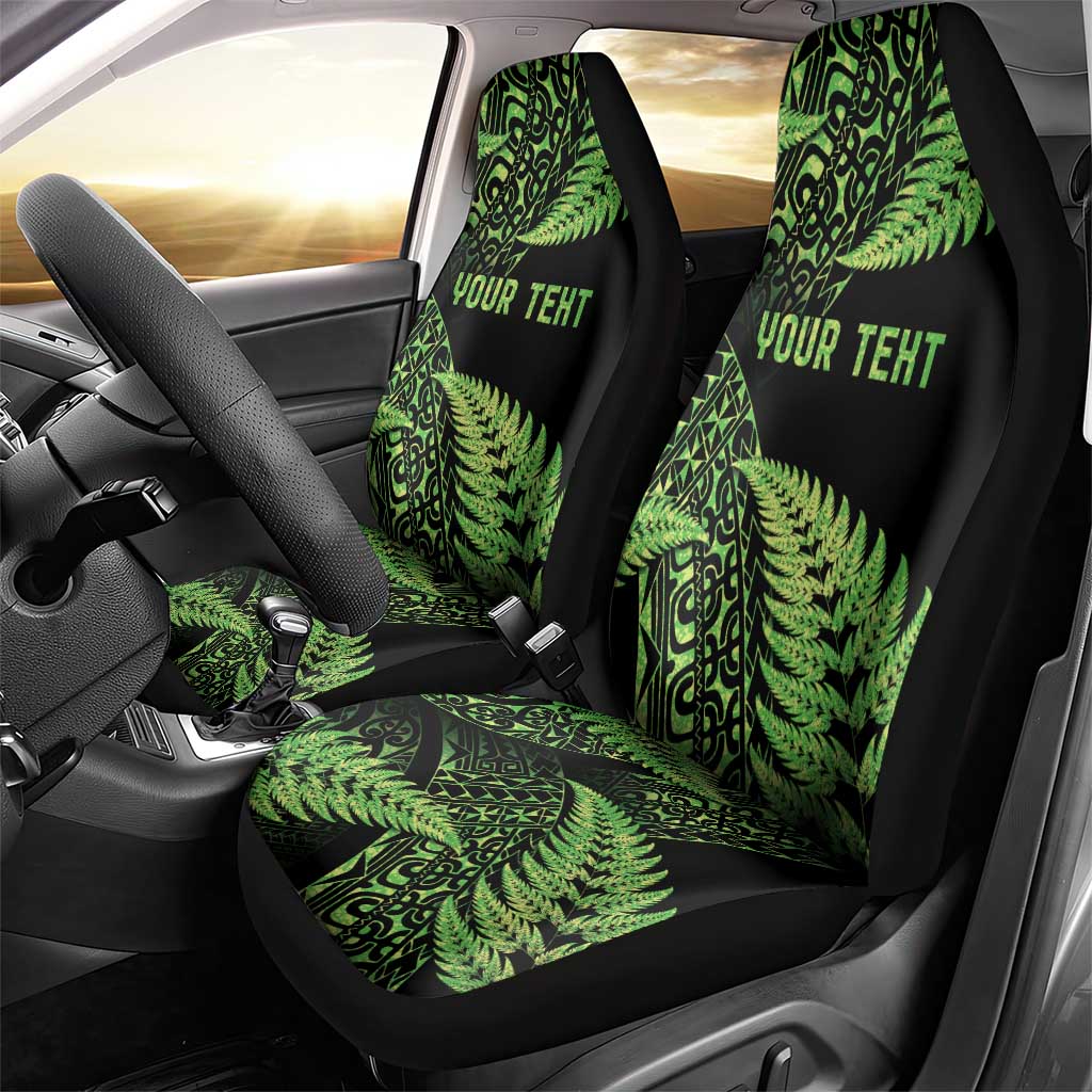 New Zealand Rugby Pacific Personalised Car Seat Cover All Lime Maori Pasifika Fern Pattern