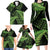 New Zealand Rugby Pacific Personalised Family Matching Long Sleeve Bodycon Dress and Hawaiian Shirt All Lime Maori Pasifika Fern Pattern