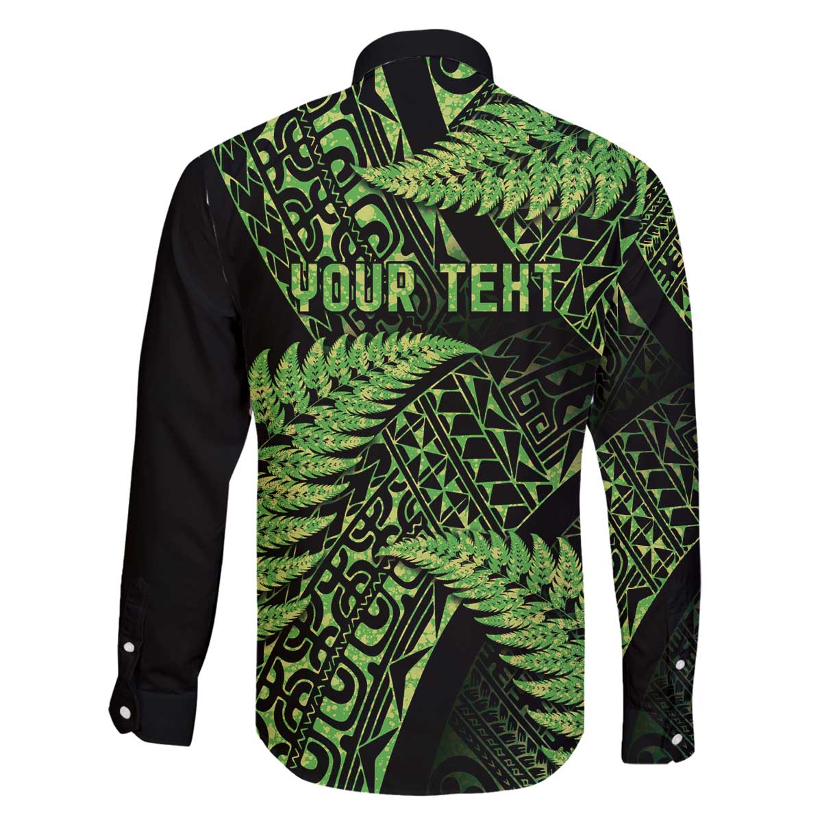 New Zealand Rugby Pacific Personalised Family Matching Off The Shoulder Long Sleeve Dress and Hawaiian Shirt All Lime Maori Pasifika Fern Pattern LT9 - Polynesian Pride