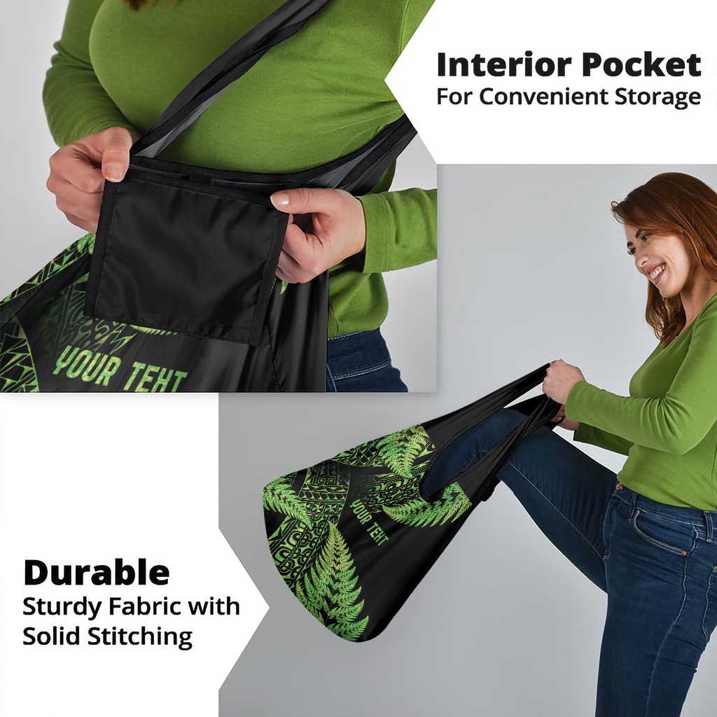 New Zealand Rugby Pacific Personalised Grocery Bag All Lime Maori Pasifika Fern Pattern