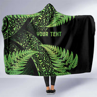 New Zealand Rugby Pacific Personalised Hooded Blanket All Lime Maori Pasifika Fern Pattern