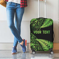 New Zealand Rugby Pacific Personalised Luggage Cover All Lime Maori Pasifika Fern Pattern