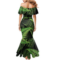 New Zealand Rugby Pacific Personalised Mermaid Dress All Lime Maori Pasifika Fern Pattern