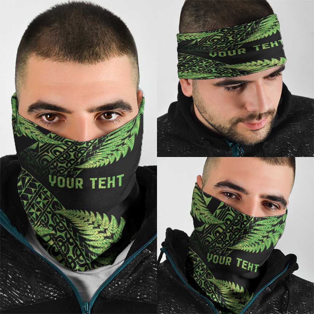New Zealand Rugby Pacific Personalised Neck Gaiter All Lime Maori Pasifika Fern Pattern - Polynesian Pride