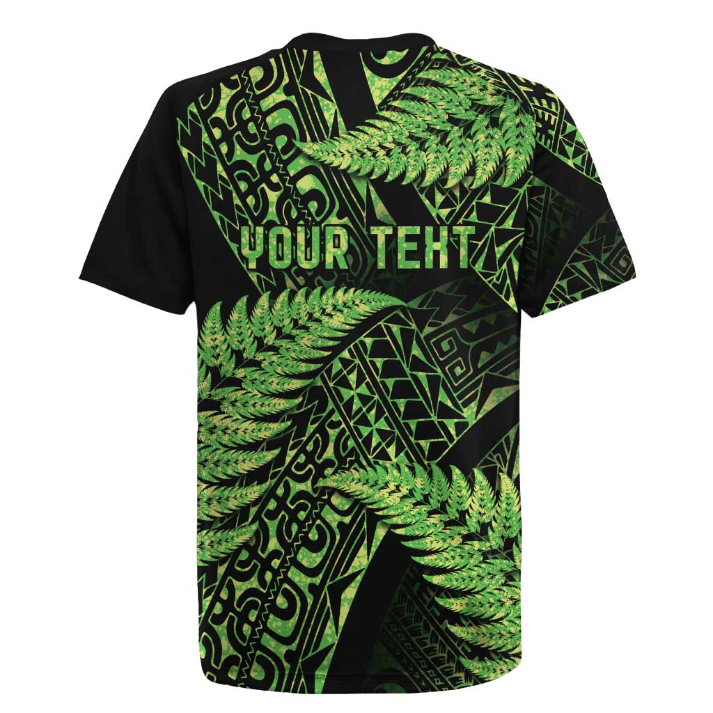 New Zealand Rugby Pacific Personalised Rugby Jersey All Lime Maori Pasifika Fern Pattern