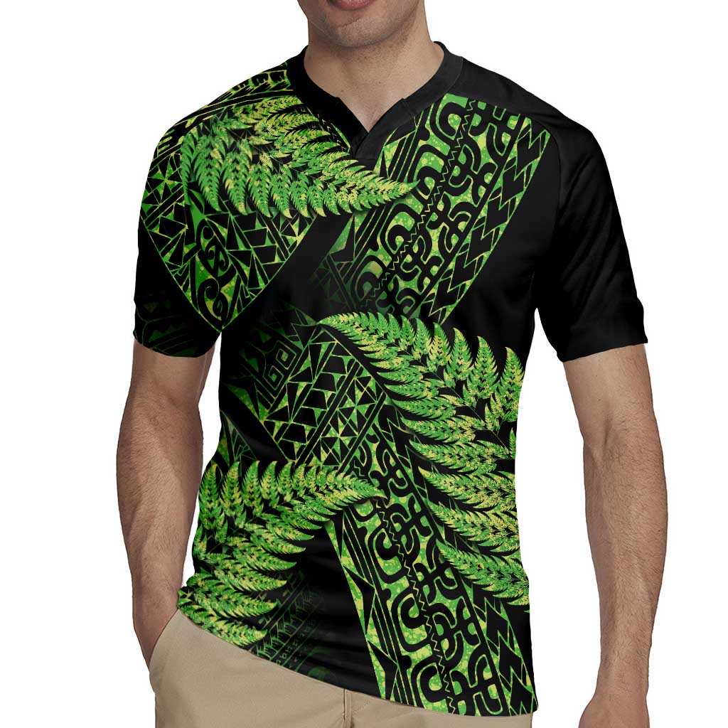 New Zealand Rugby Pacific Personalised Rugby Jersey All Lime Maori Pasifika Fern Pattern