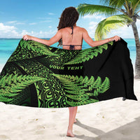 New Zealand Rugby Pacific Personalised Sarong All Lime Maori Pasifika Fern Pattern