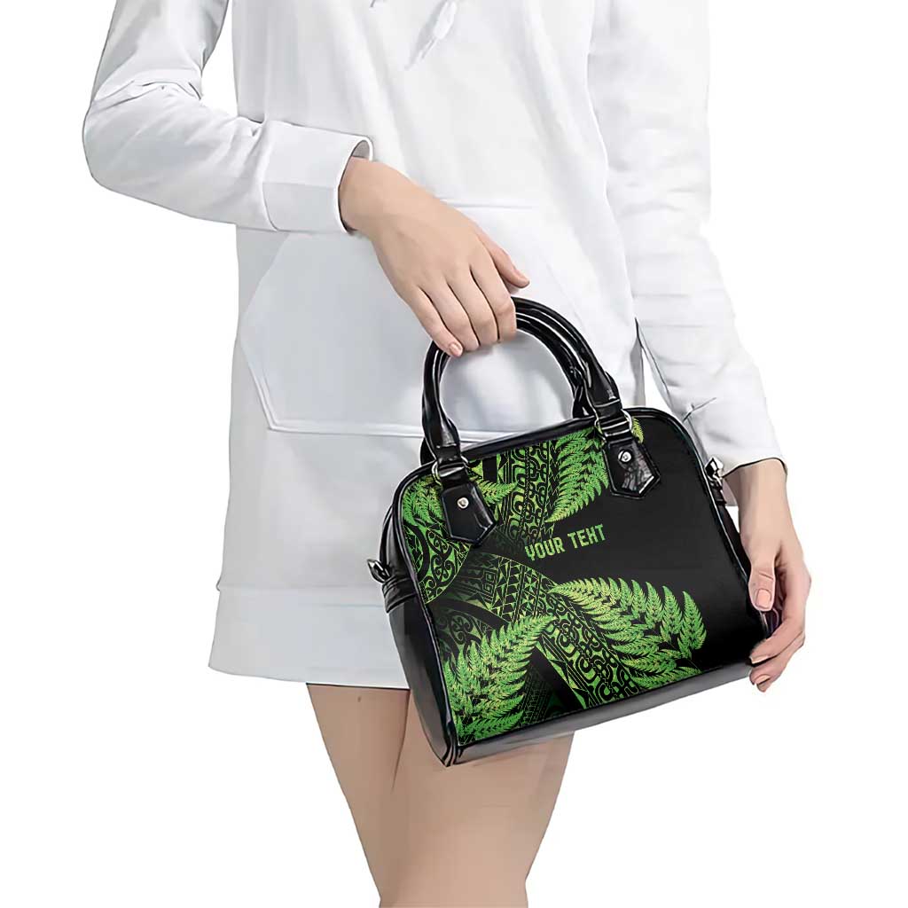 New Zealand Rugby Pacific Personalised Shoulder Handbag All Lime Maori Pasifika Fern Pattern