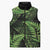 New Zealand Rugby Pacific Personalised Sleeveless Puffer Jacket All Lime Maori Pasifika Fern Pattern - Polynesian Pride