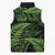 New Zealand Rugby Pacific Personalised Sleeveless Puffer Jacket All Lime Maori Pasifika Fern Pattern - Polynesian Pride
