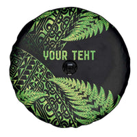 New Zealand Rugby Pacific Personalised Spare Tire Cover All Lime Maori Pasifika Fern Pattern