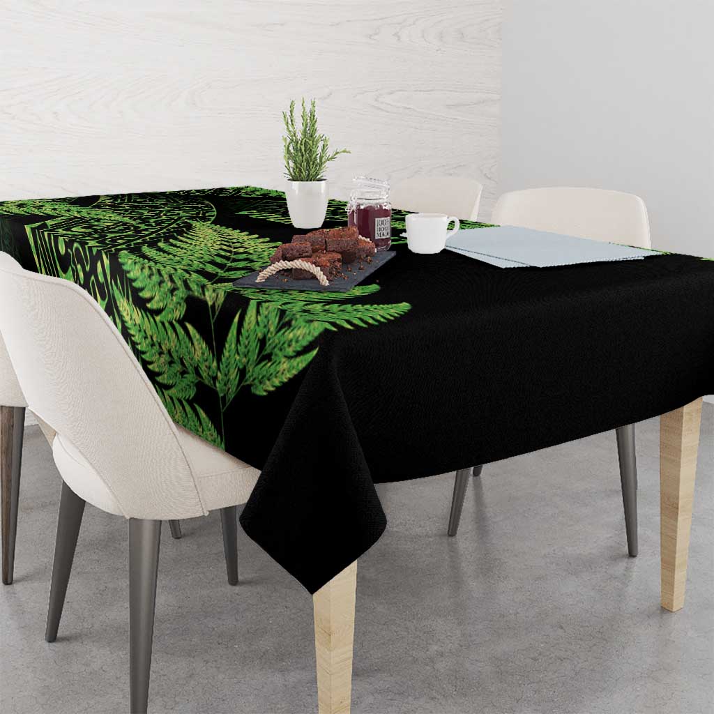 New Zealand Rugby Pacific Personalised Tablecloth All Lime Maori Pasifika Fern Pattern LT9 - Polynesian Pride