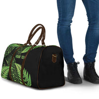 New Zealand Rugby Pacific Personalised Travel Bag All Lime Maori Pasifika Fern Pattern - Polynesian Pride