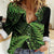 New Zealand Rugby Pacific Personalised Women Casual Shirt All Lime Maori Pasifika Fern Pattern