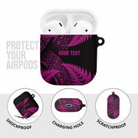 New Zealand Rugby Pacific Personalised AirPods Case All Pink Maori Pasifika Fern Pattern - Polynesian Pride