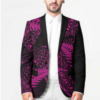 New Zealand Rugby Pacific Personalised Blazer All Pink Maori Pasifika Fern Pattern - Polynesian Pride