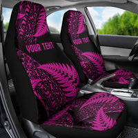 New Zealand Rugby Pacific Personalised Car Seat Cover All Pink Maori Pasifika Fern Pattern