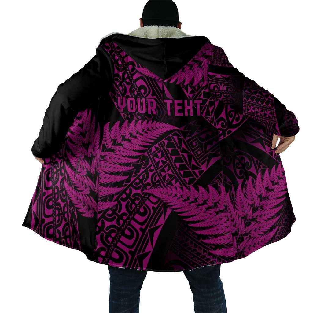 New Zealand Rugby Pacific Personalised Cloak All Pink Maori Pasifika Fern Pattern - Polynesian Pride