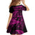 New Zealand Rugby Pacific Personalised Family Matching Short Sleeve Bodycon Dress and Hawaiian Shirt All Pink Maori Pasifika Fern Pattern