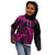New Zealand Rugby Pacific Personalised Kid Hoodie All Pink Maori Pasifika Fern Pattern
