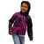 New Zealand Rugby Pacific Personalised Kid Hoodie All Pink Maori Pasifika Fern Pattern