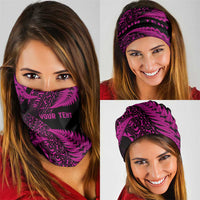 New Zealand Rugby Pacific Personalised Neck Gaiter All Pink Maori Pasifika Fern Pattern - Polynesian Pride