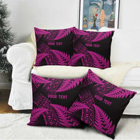 New Zealand Rugby Pacific Personalised Pillow Cover All Pink Maori Pasifika Fern Pattern - Polynesian Pride