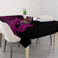 New Zealand Rugby Pacific Personalised Tablecloth All Pink Maori Pasifika Fern Pattern